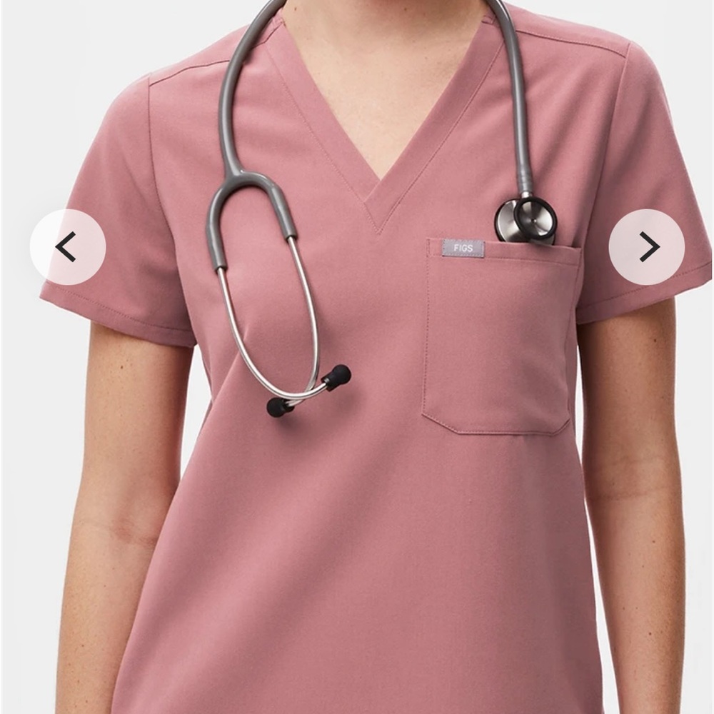 Figs White Scrub Top